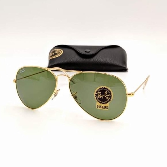 RayBan Aviator Green G-15 Lenses - Picture 1 of 8